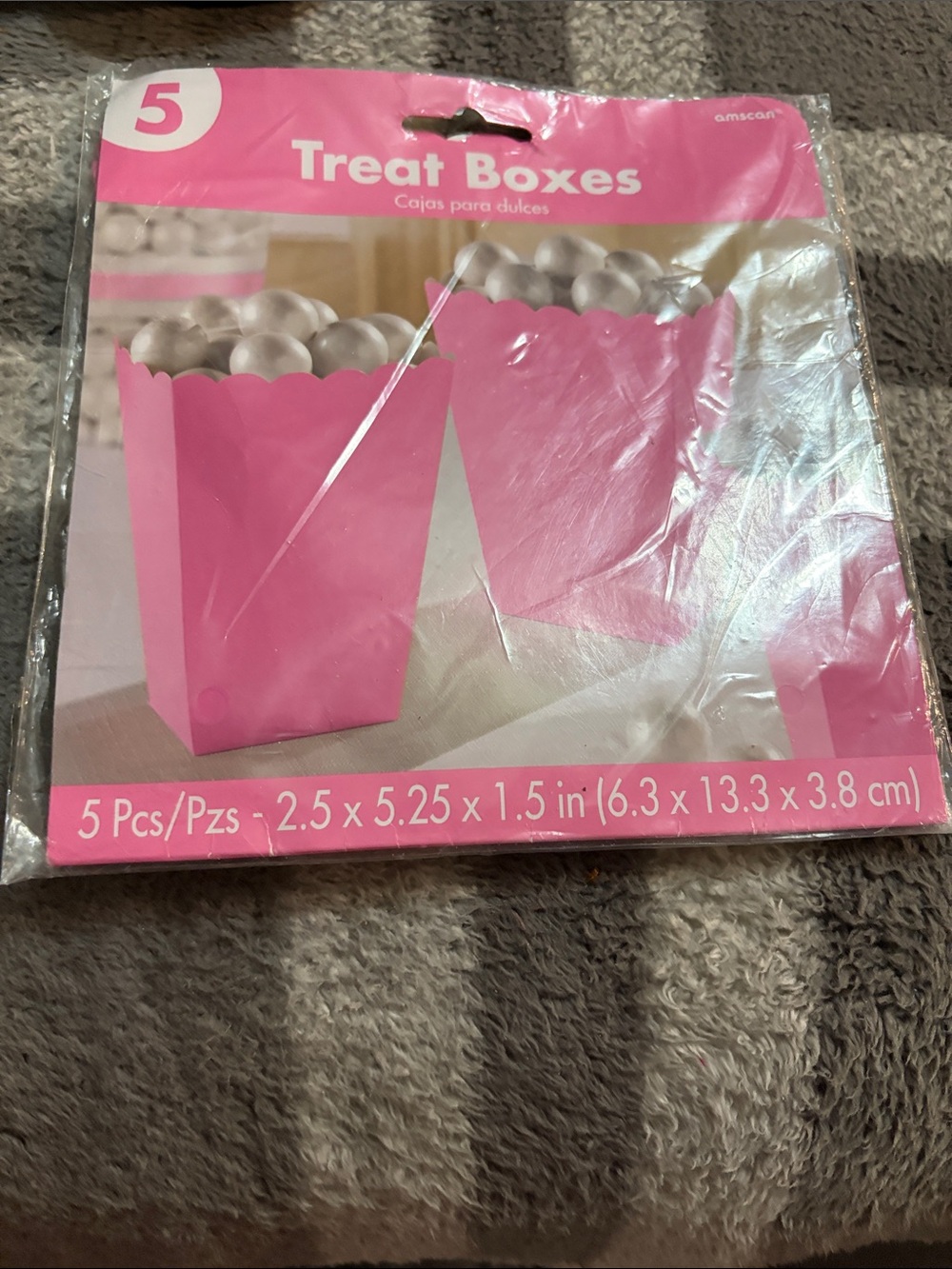 Amscan Hot Pink Scalloped Treat Boxes - Pack of 5